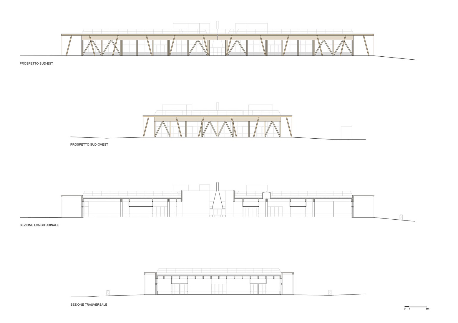 Sections and elevations. Inclusive Educational Centre by Enrico Molteni.