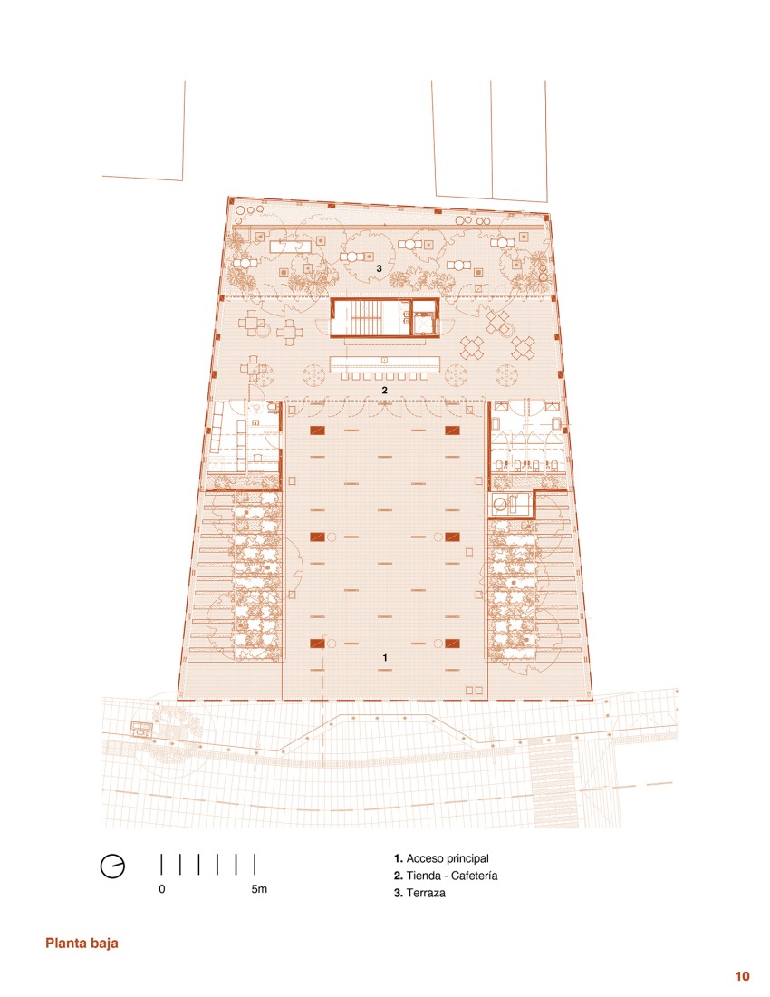 Ground floor plan. "La Cacaotera" Regional Museum by Laboratorio regional de arquitectura + Taller Mauricio Rocha + Samuele Xompero. 