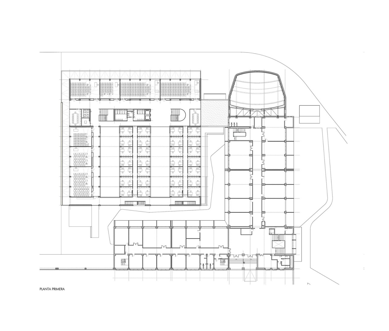 First floor plan. Expansion and renovation of the ETSIA of the Universidad de Sevilla by Estudio Carbajal.