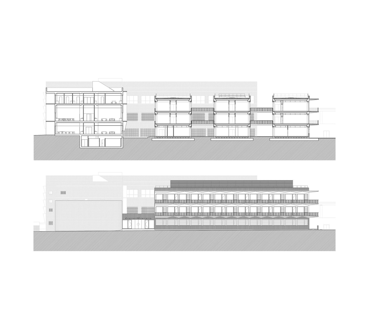 Sections. Expansion and renovation of the ETSIA of the Universidad de Sevilla by Estudio Carbajal.