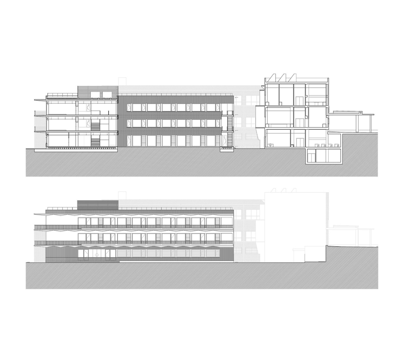Sections. Expansion and renovation of the ETSIA of the Universidad de Sevilla by Estudio Carbajal.