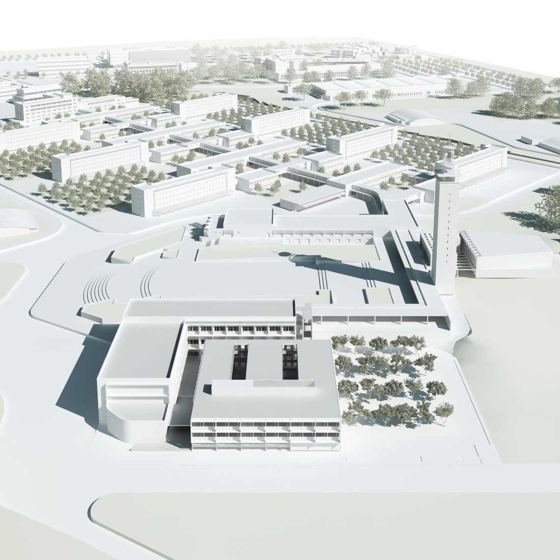 Rendering. Expansion and renovation of the ETSIA of the Universidad de Sevilla by Estudio Carbajal.