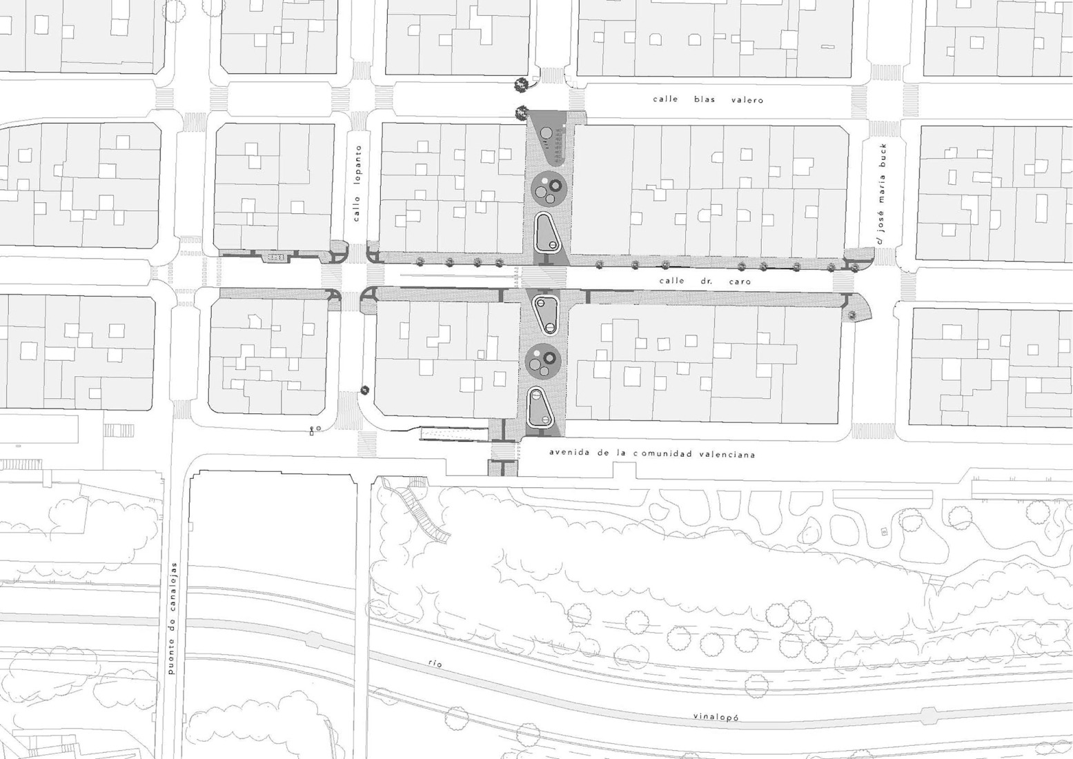Site plan. Dr. Caro urban bus interchange in Elche by ARN / Architects. 