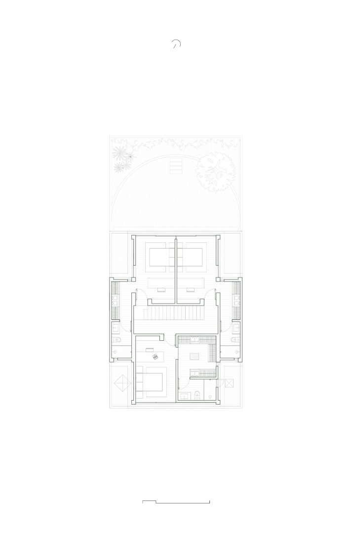 Plano de planta primera. Casa Tlaloc por López González. 