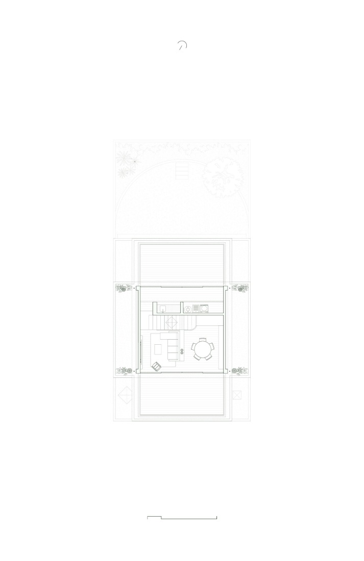 Plano de planta cubierta. Casa Tlaloc por López González. 