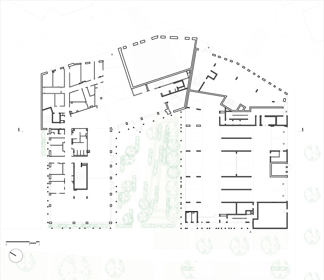 Ground floor plan. Eure Paramedical Training Institute (IFPE) by VIB architecture.