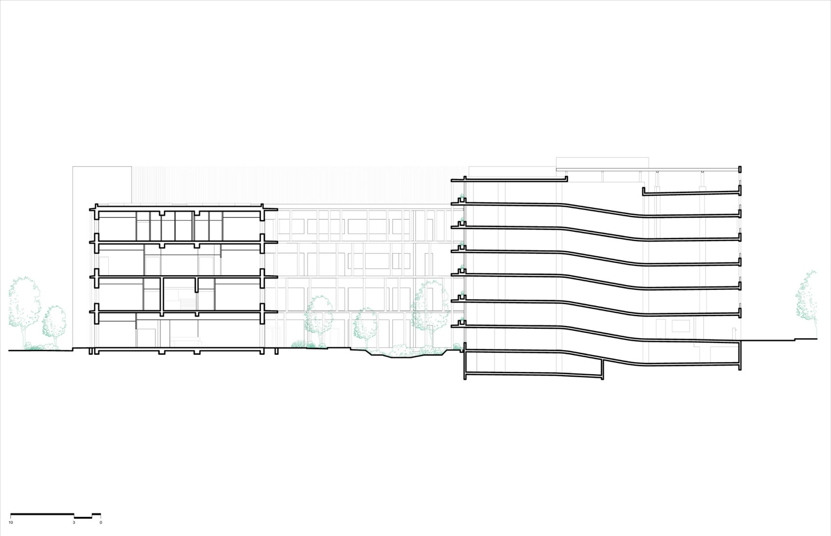 Section. Eure Paramedical Training Institute (IFPE) by VIB architecture.