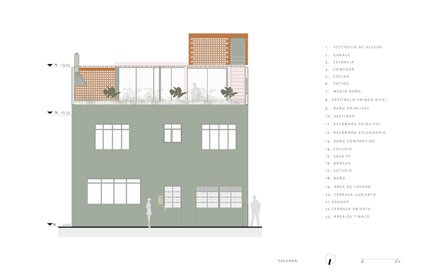 Elevation. Xoltic House by AMASA Estudio.