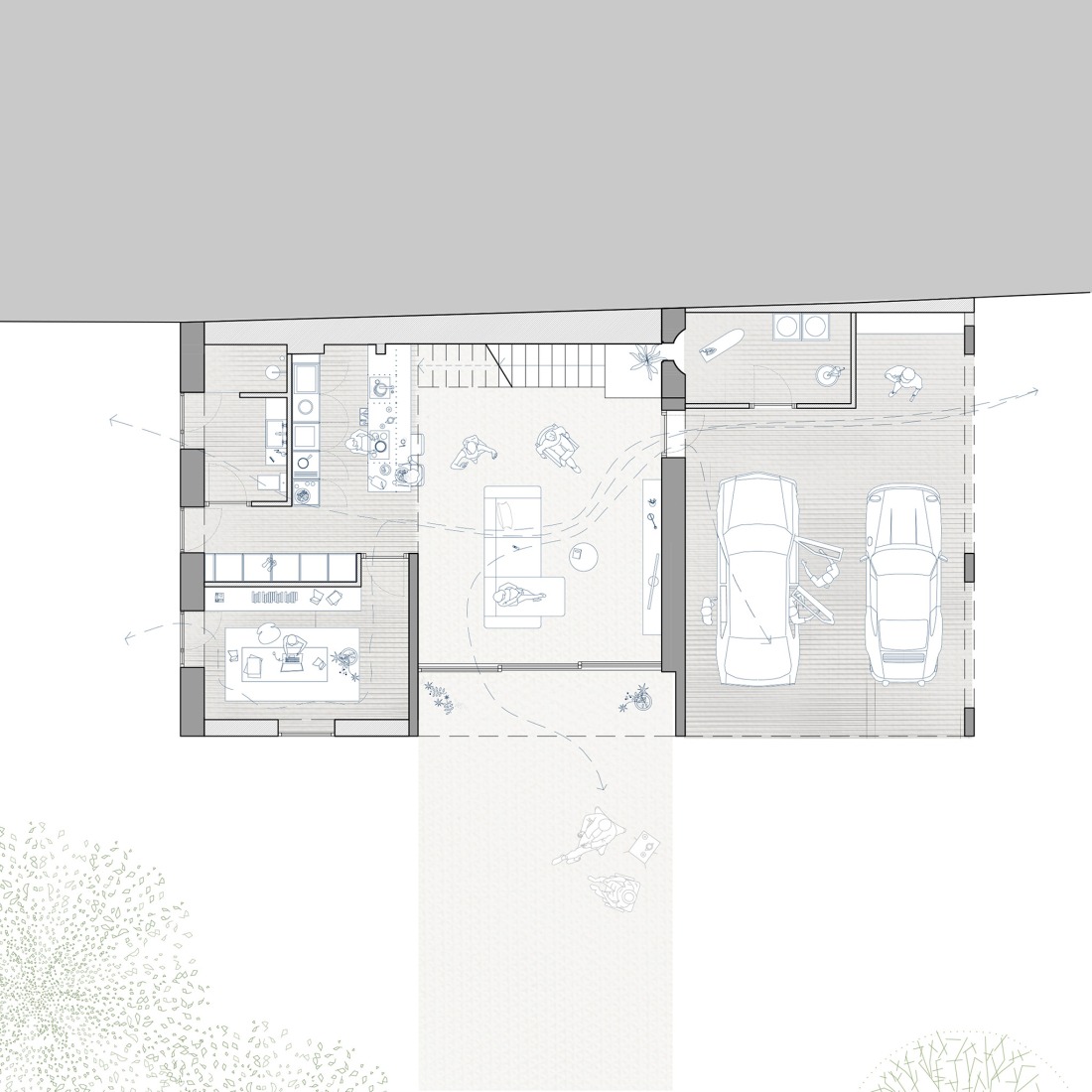 Plano de planta baja. Casa Mundo por BEIRA Arquitectura.