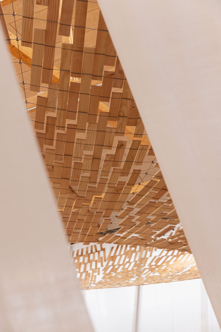 Earth | Tree by Kengo Kuma/KKAA. Installation view at Copenhagen Contemporary 2026. Photograph courtesy of Dinesen.