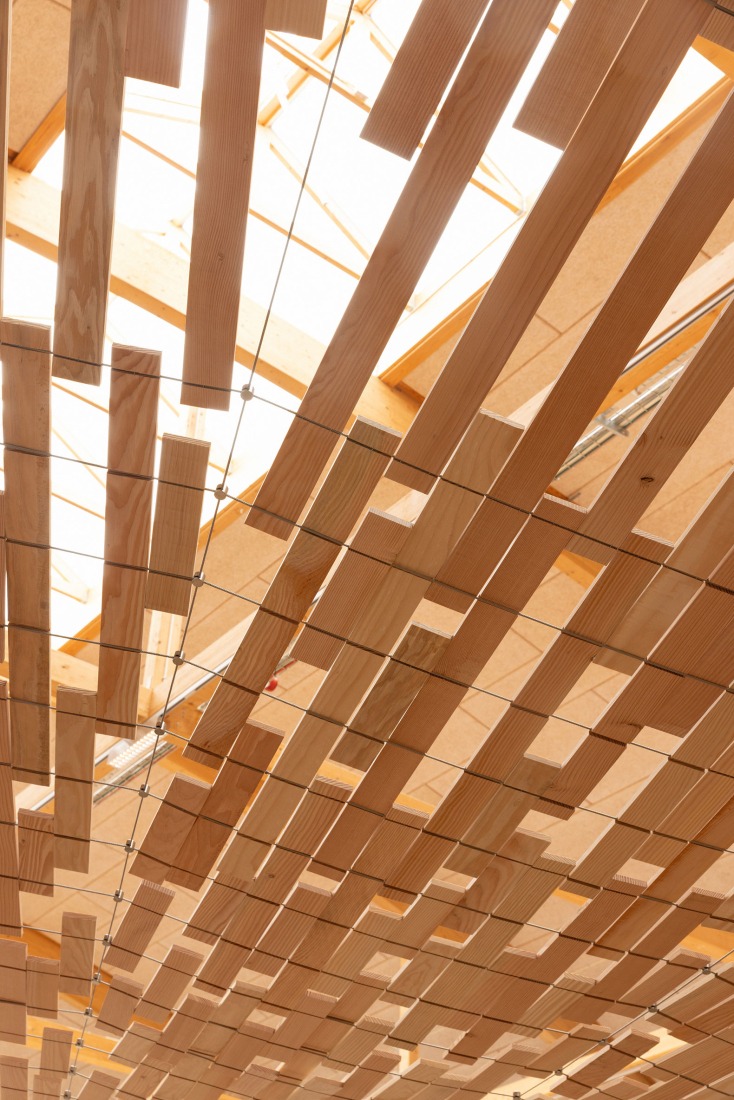 Earth | Tree by Kengo Kuma/KKAA. Installation view at Copenhagen Contemporary 2026. Photograph courtesy of Dinesen.