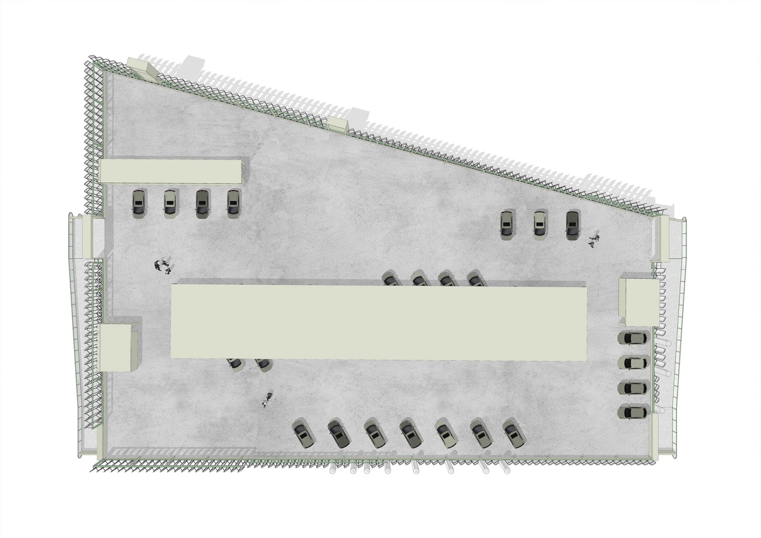 Plano de planta de cubierta. «Leganés Auto Center» por OOIIO Arquitectura.