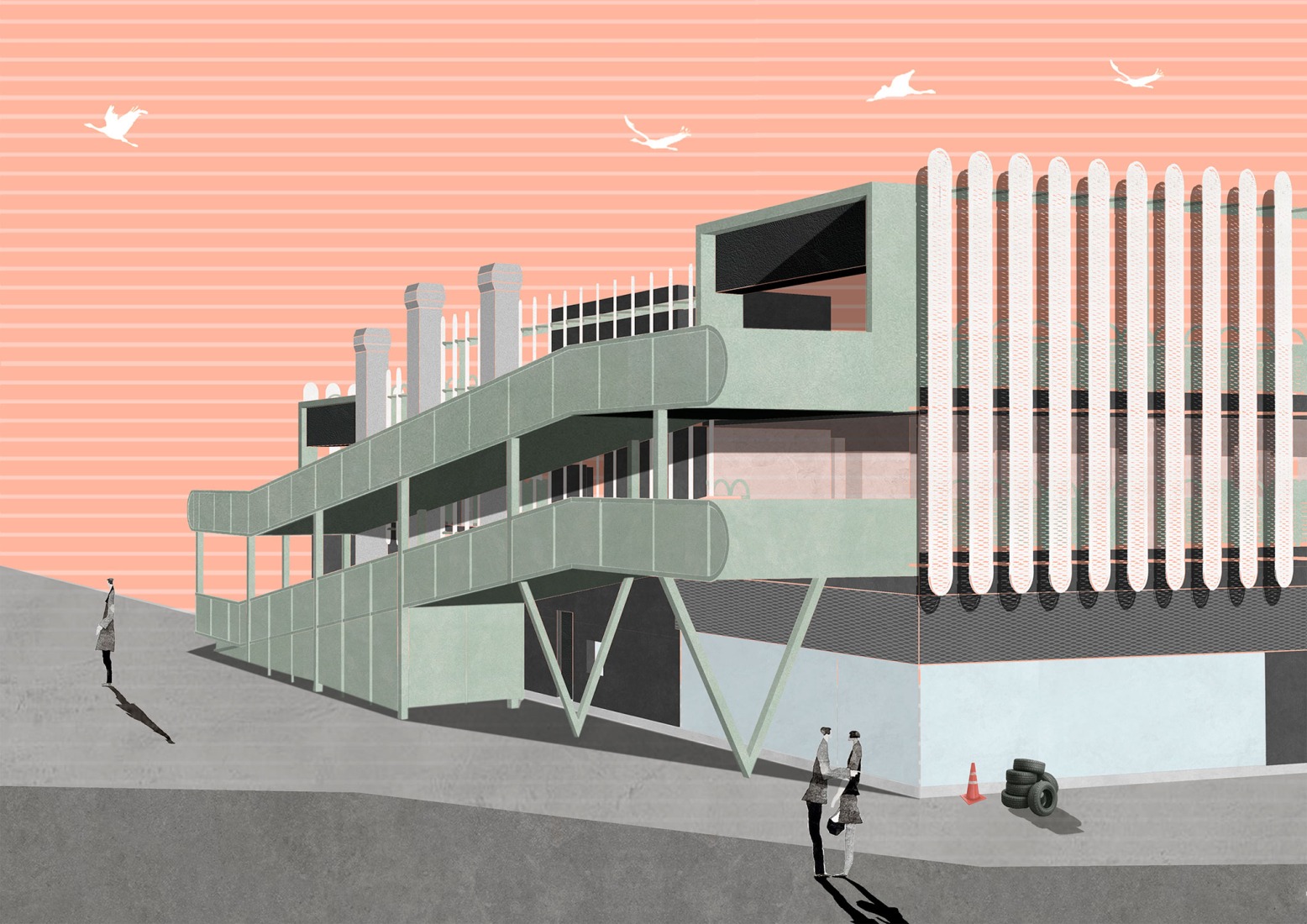 Ilustración. «Leganés Auto Center» por OOIIO Arquitectura.