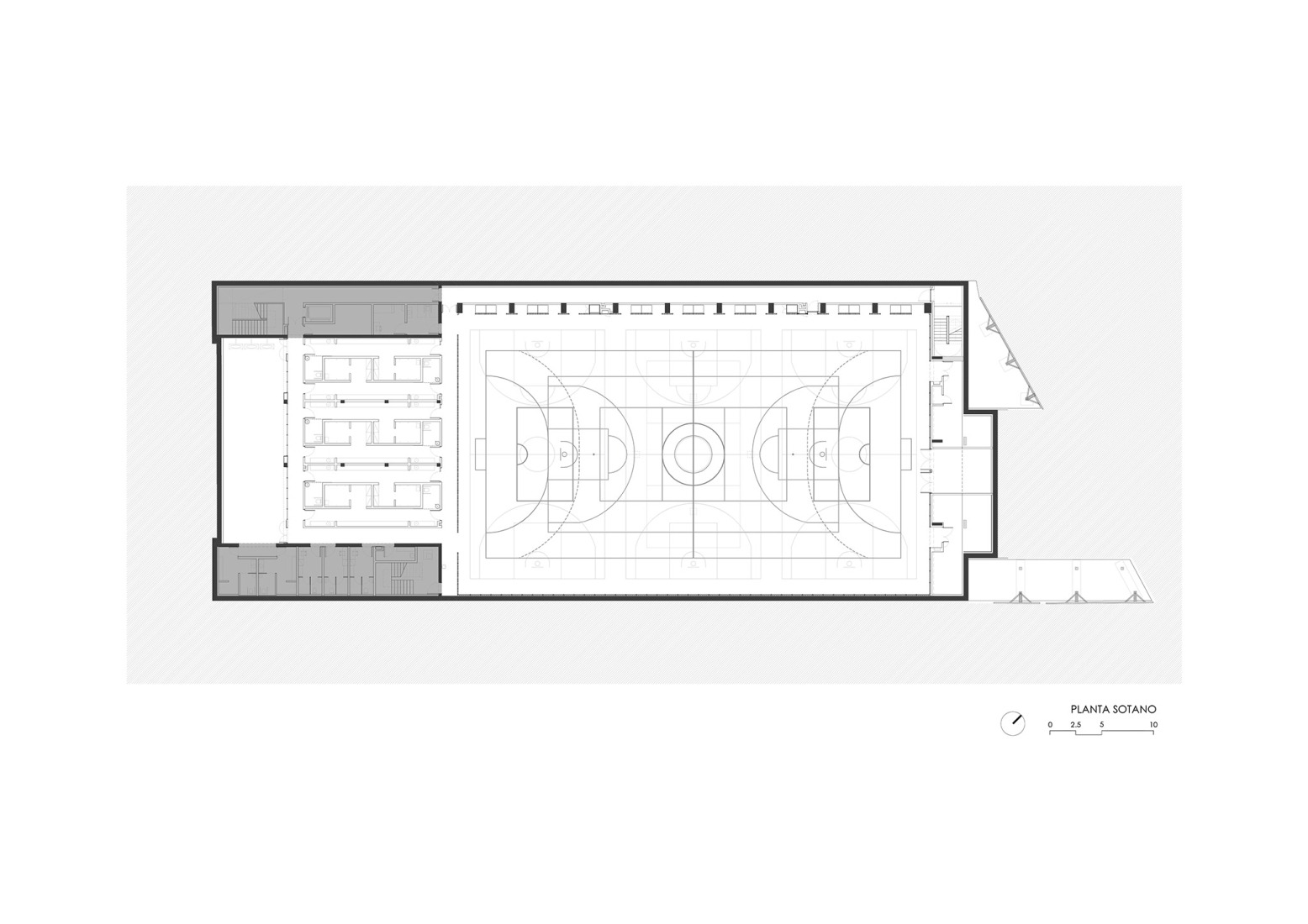 Basement floor plan. CEM Espronceda by BB Arquitectes + conxita balcells.