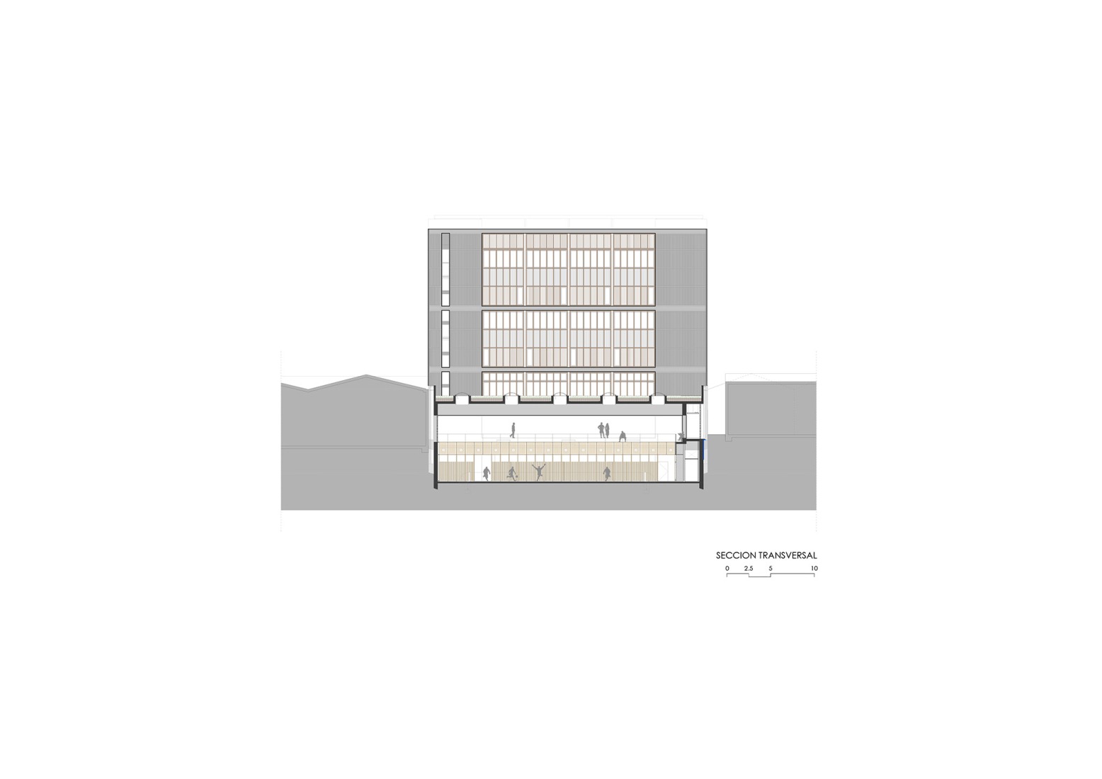 Cross section. CEM Espronceda by BB Arquitectes + conxita balcells.