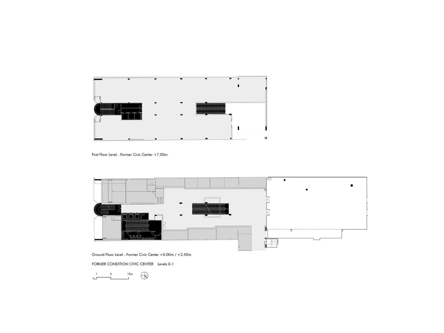 Ground and first floor plan before intervention. "Recirculating the Eixample" by Addenda Architects + Flexo Arquitectura.