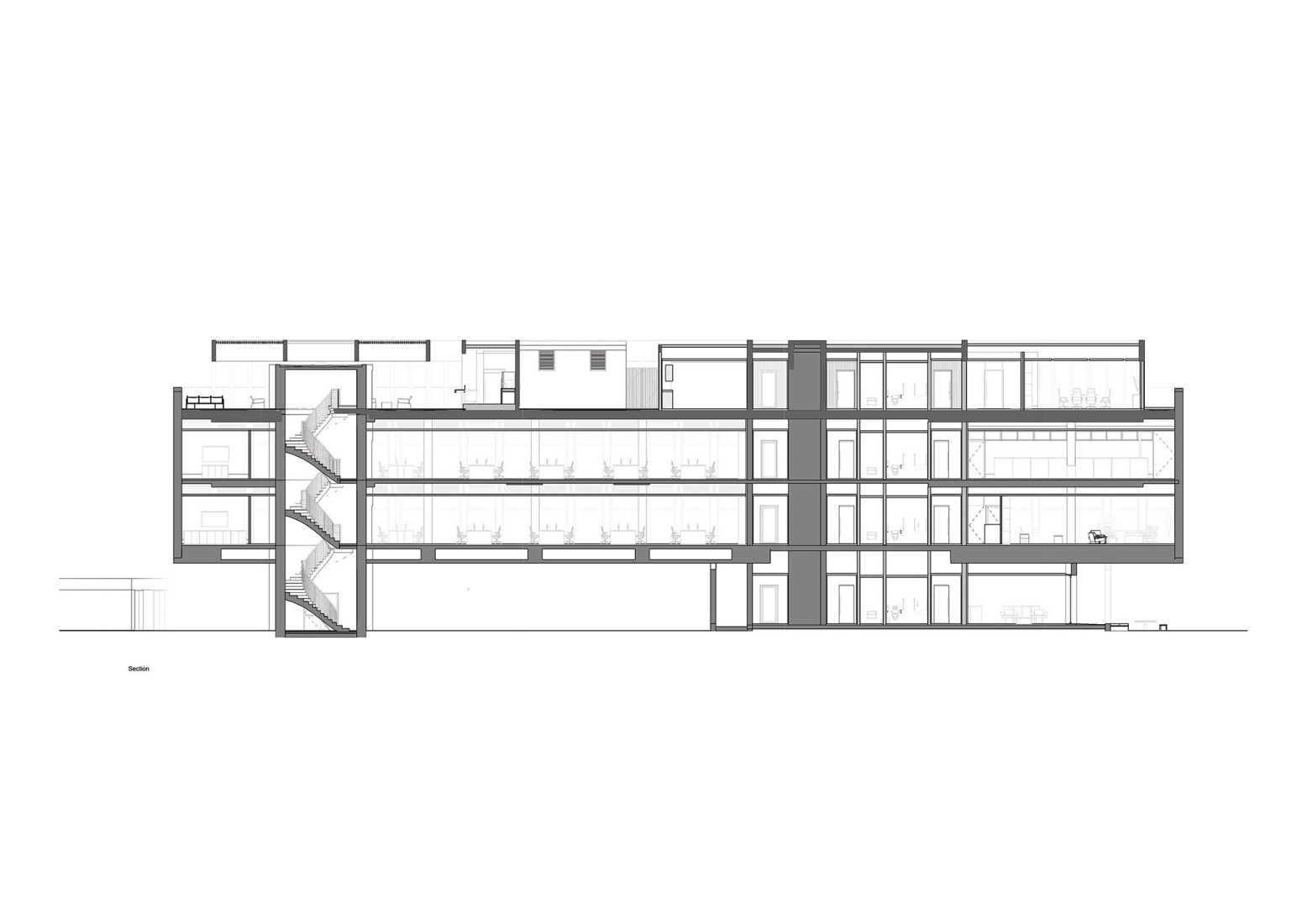 Section. Adjaye Associates Studio by Adjaye Associates.