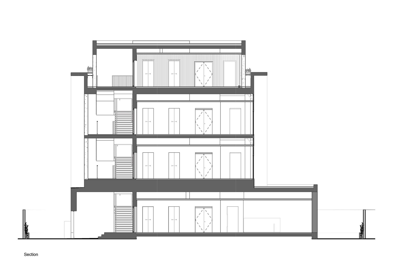 Section. Adjaye Associates Studio by Adjaye Associates.