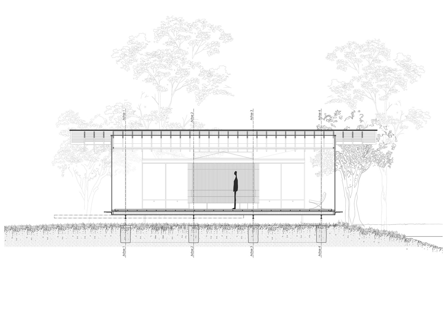 Elevation. Holiday house Hof Ahmen by Atelier Sunder-Plassmann. 