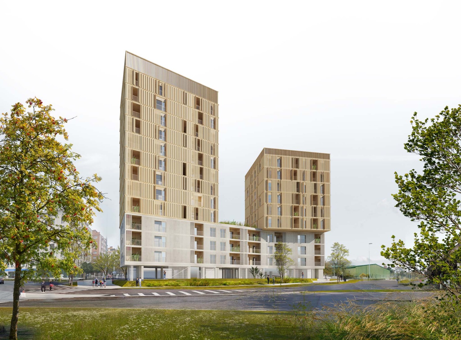 83 subsidized housing units by Nexo Arquitectura + ComboLab + Equipo.exe. Rendering courtesy of Nexo Arquitectura + ComboLab + Equipo.exe.  