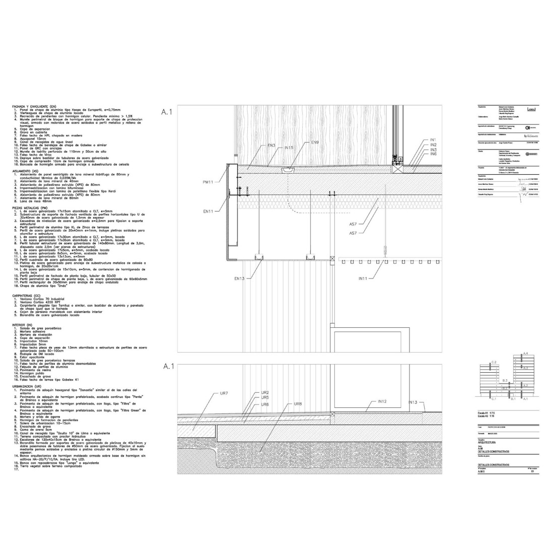 Constructive detail. 83 subsidized housing units by Nexo Arquitectura + ComboLab + Equipo.exe.