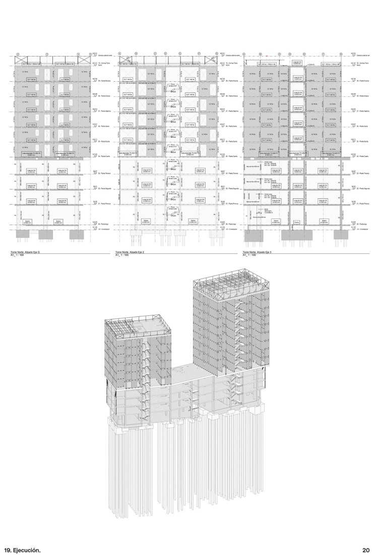 Constructive detail. 83 subsidized housing units by Nexo Arquitectura + ComboLab + Equipo.exe.