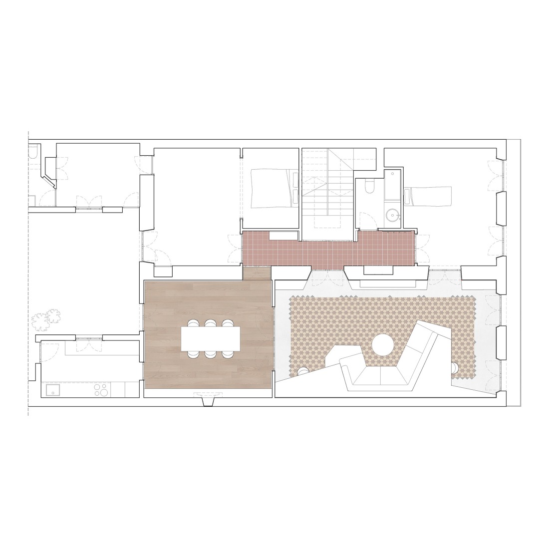 Plano de planta baja. La casa del pirata por Raúl Sánchez.