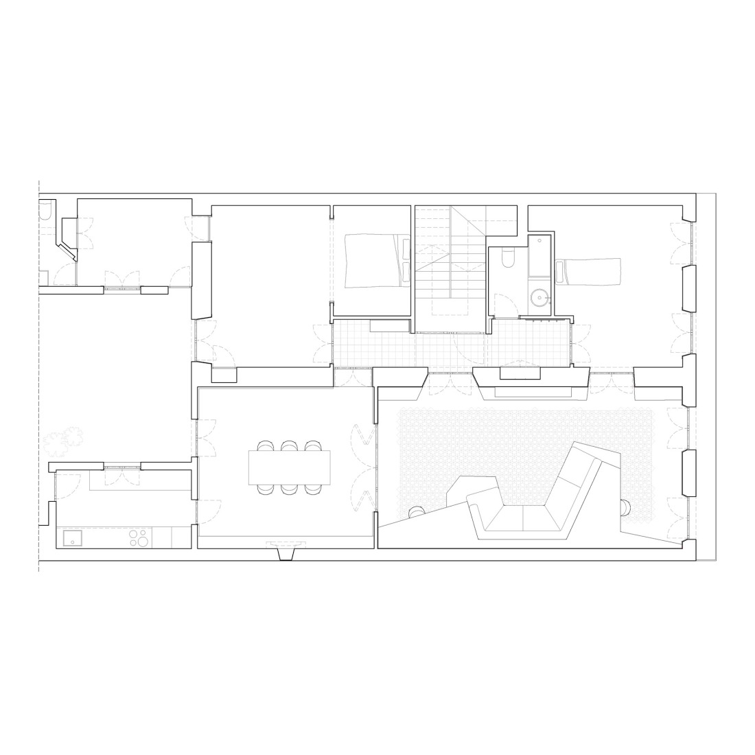 Plano de planta baja. La casa del pirata por Raúl Sánchez.