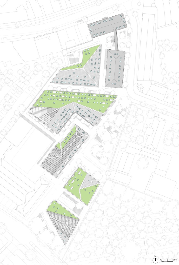 Plano de planta de cubierta. «Nieuw Bergen» por MVRDV.