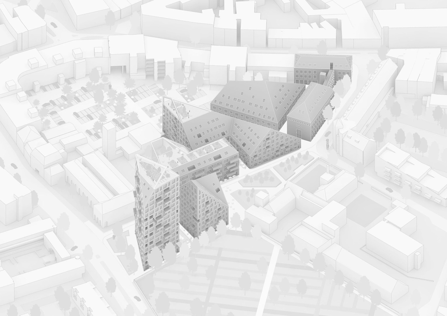Axonometría. «Nieuw Bergen» por MVRDV.