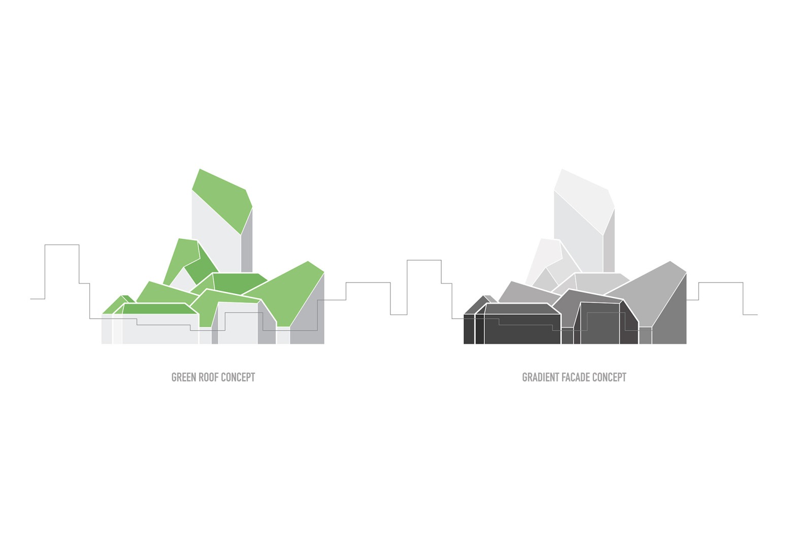 Diagrama conceptual del edificio. «Nieuw Bergen» por MVRDV.