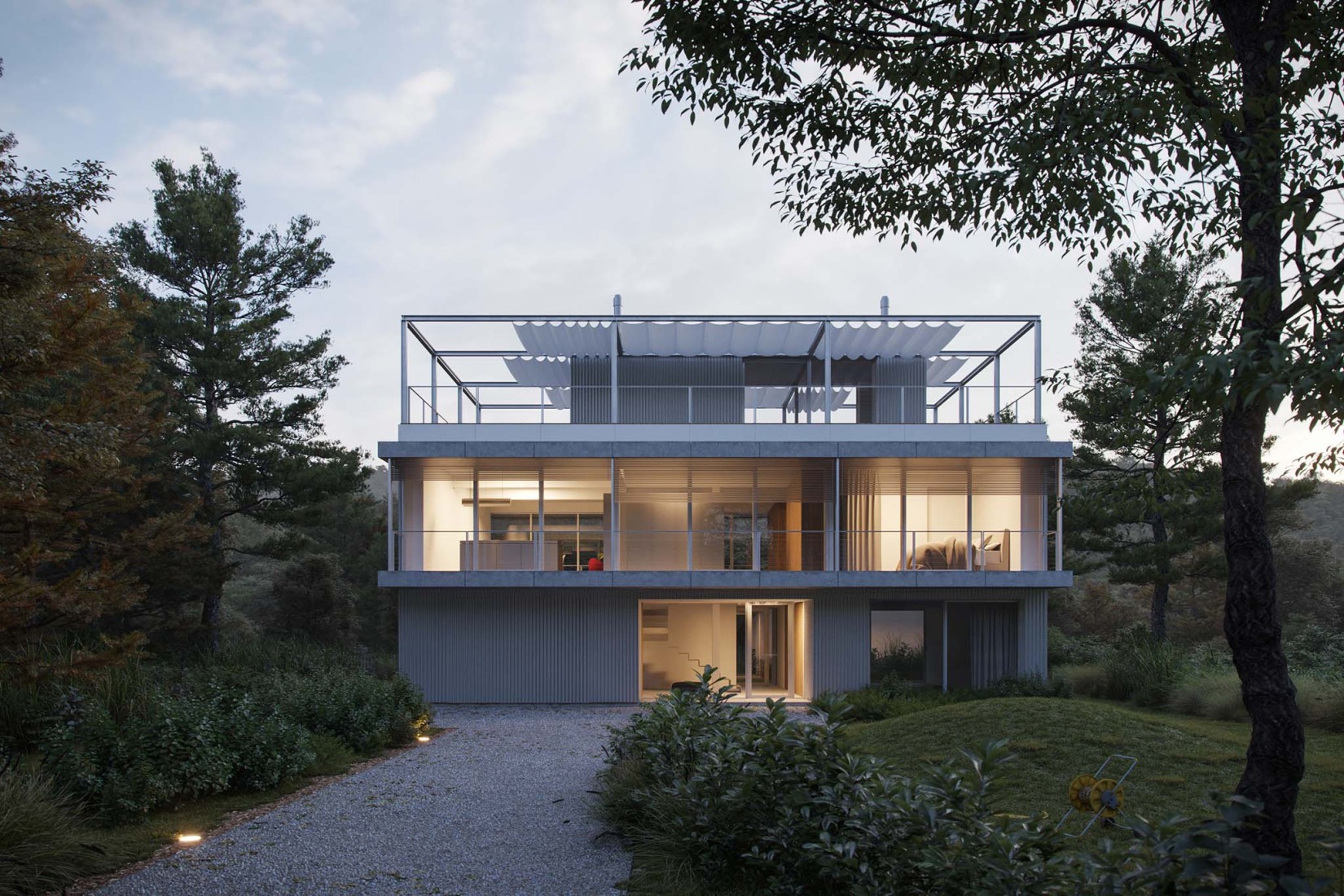 Single-family house on the Danube backwater by Čechvala architects. Photograph by Alex Shoots Buildings.