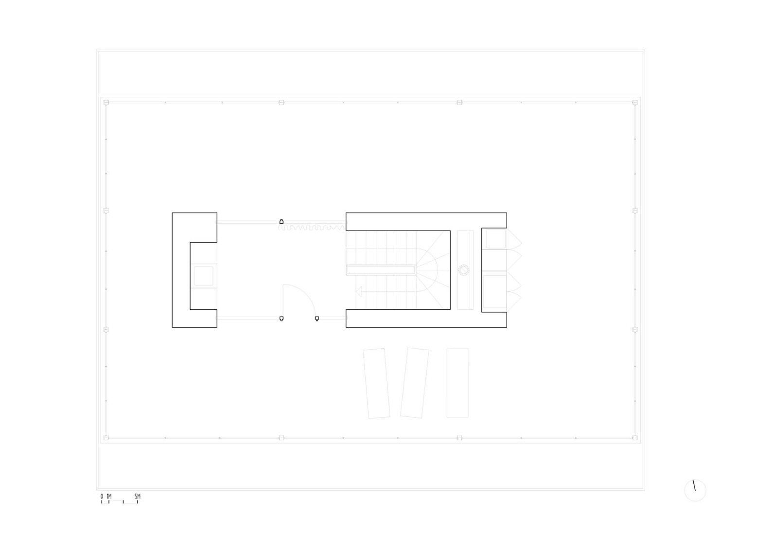 Second floor plan. Single-family house on the Danube backwater by Čechvala architects.