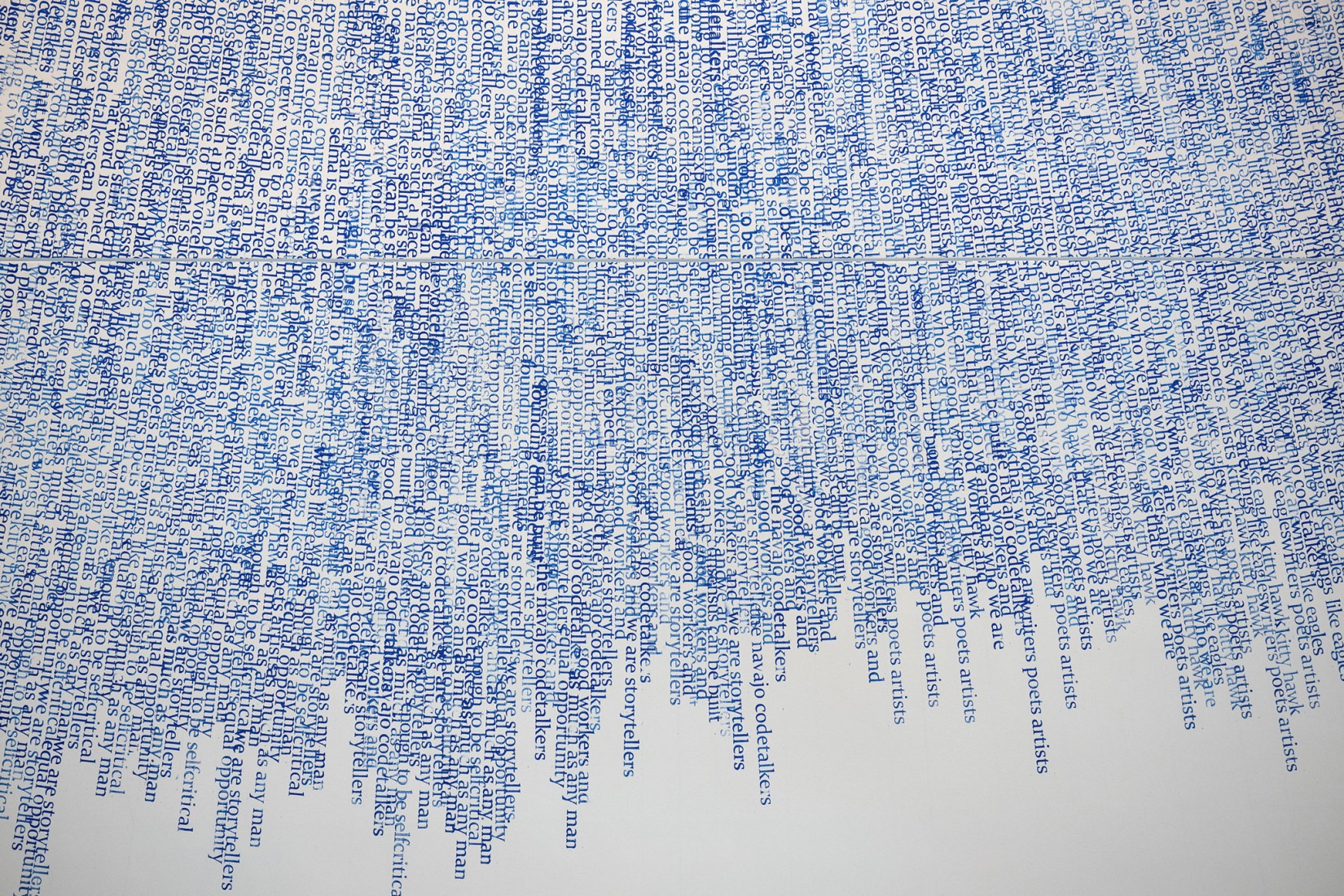 «Cielo de Esperanza», de Idris Khan, en la vista del Salón del Cielo del Museo del Centro Presidencial Obama en Chicago, Illinois, el jueves 26 de marzo de 2026. Fotografía de Christopher Dilts. Cortesía de la Fundación Obama.