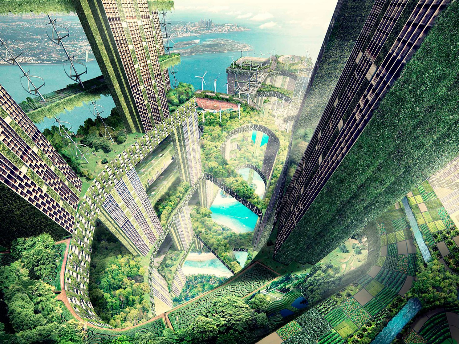 Vertical Cities. Rendering by Obilia.