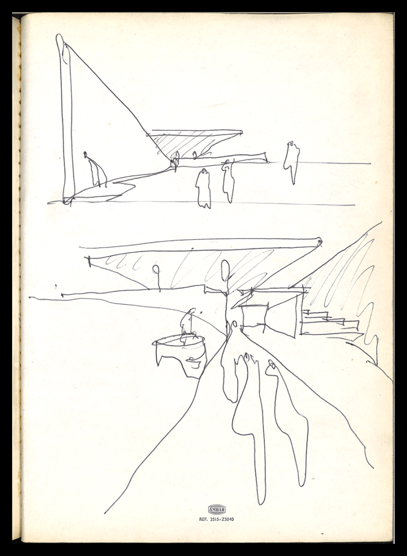 Dibujo de proceso. Mercado do Carandá por Eduardo Souto de Moura.
