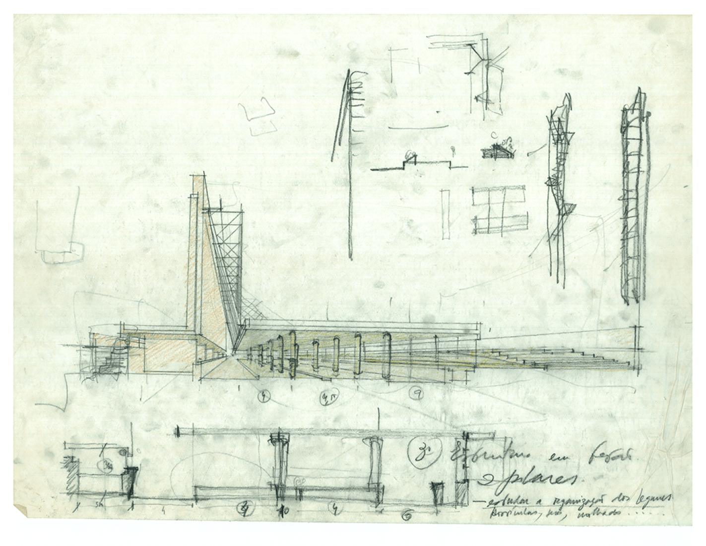 Dibujo de proceso. Mercado do Carandá por Eduardo Souto de Moura.