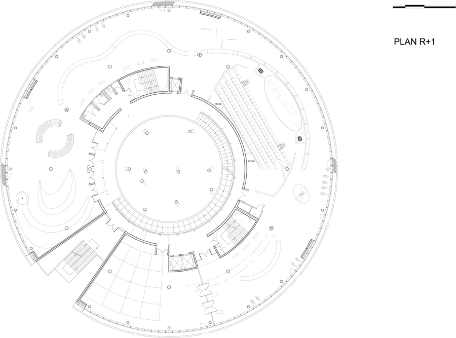 Plano de planta segundo nivel. © por Bernard Tschumi Architects.