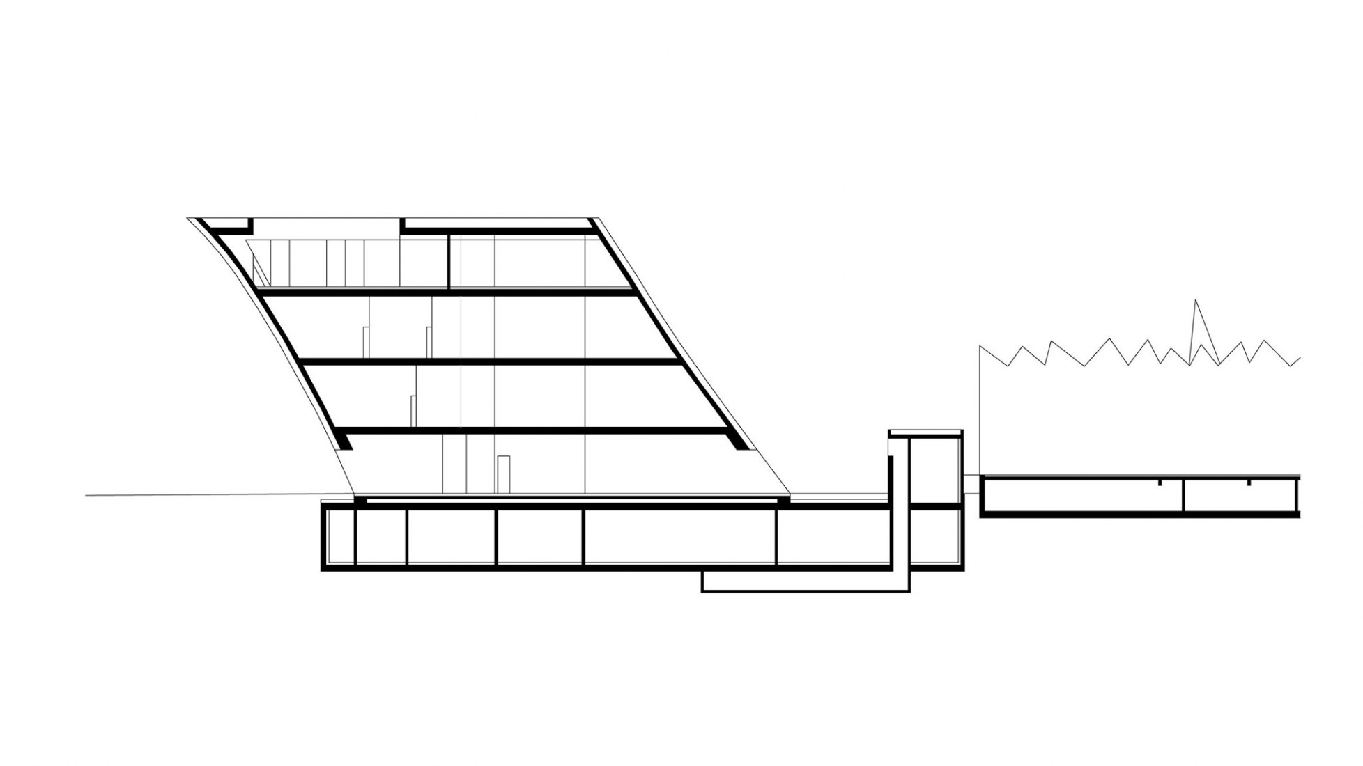 Sección. Galería Estatal de la Baja Austria por Marte.Marte Architekten.