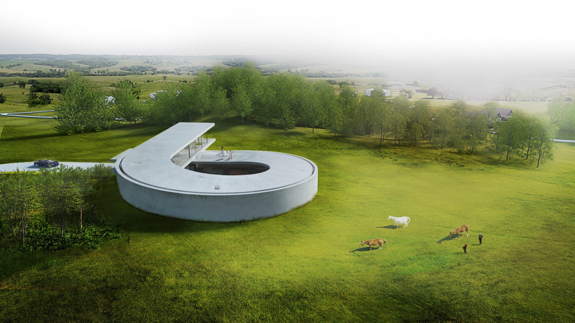 Visualización exterior. Villa Gug por BIG. Imagen © BIG-Bjarke Ingels Group.