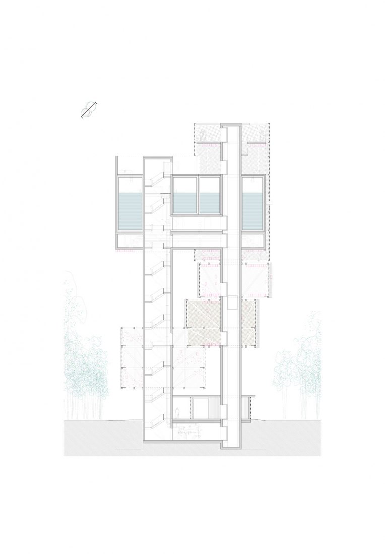 Section. Château d'eau by Amann-Canovas-Maruri + Adelino Magalhaes. Image courtesy of Amann-Canovas-Maruri + Adelino Magalhaes.