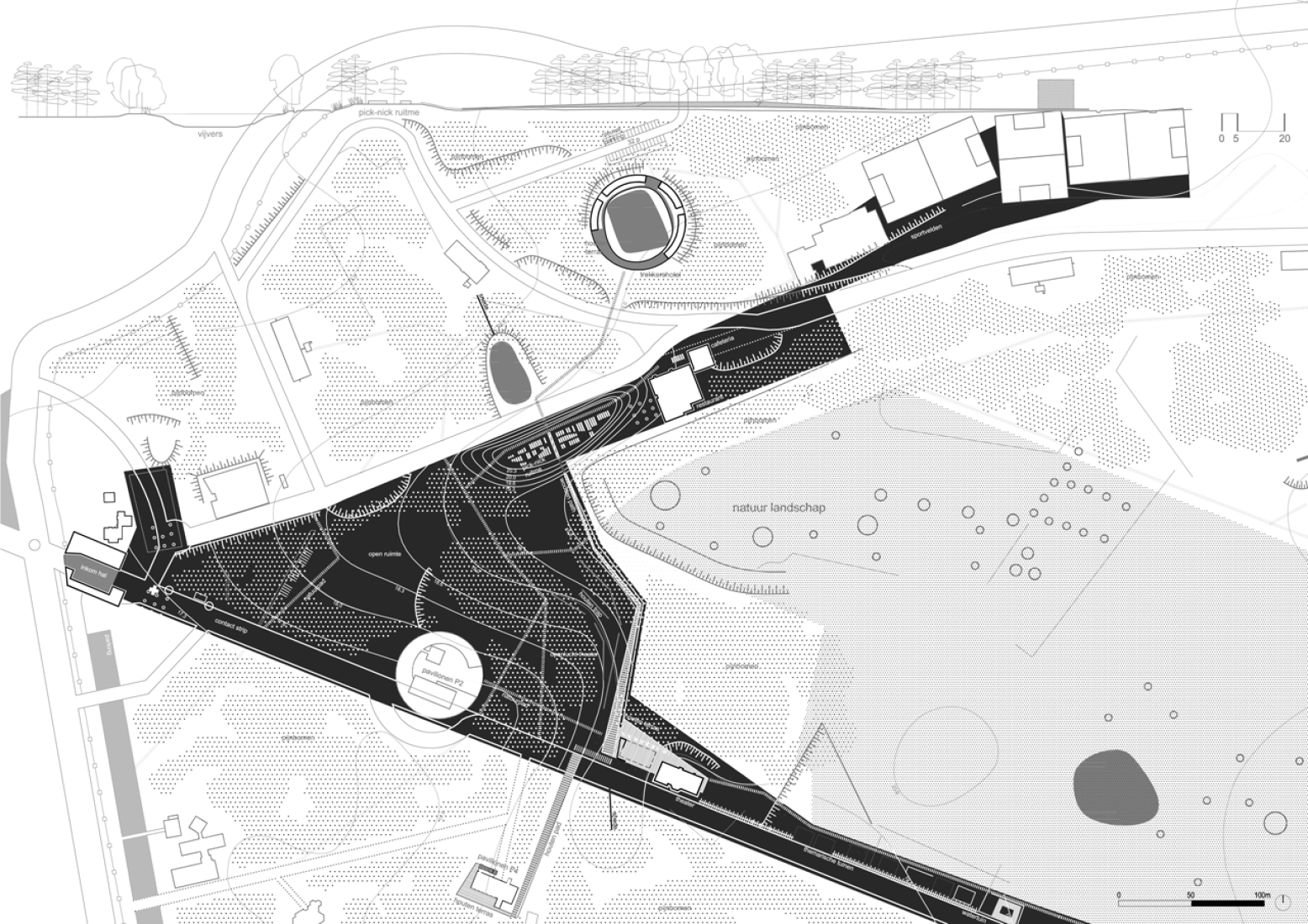 Site plan. Hostel Wadi by Bernardo Secchi & Paola Viganò.