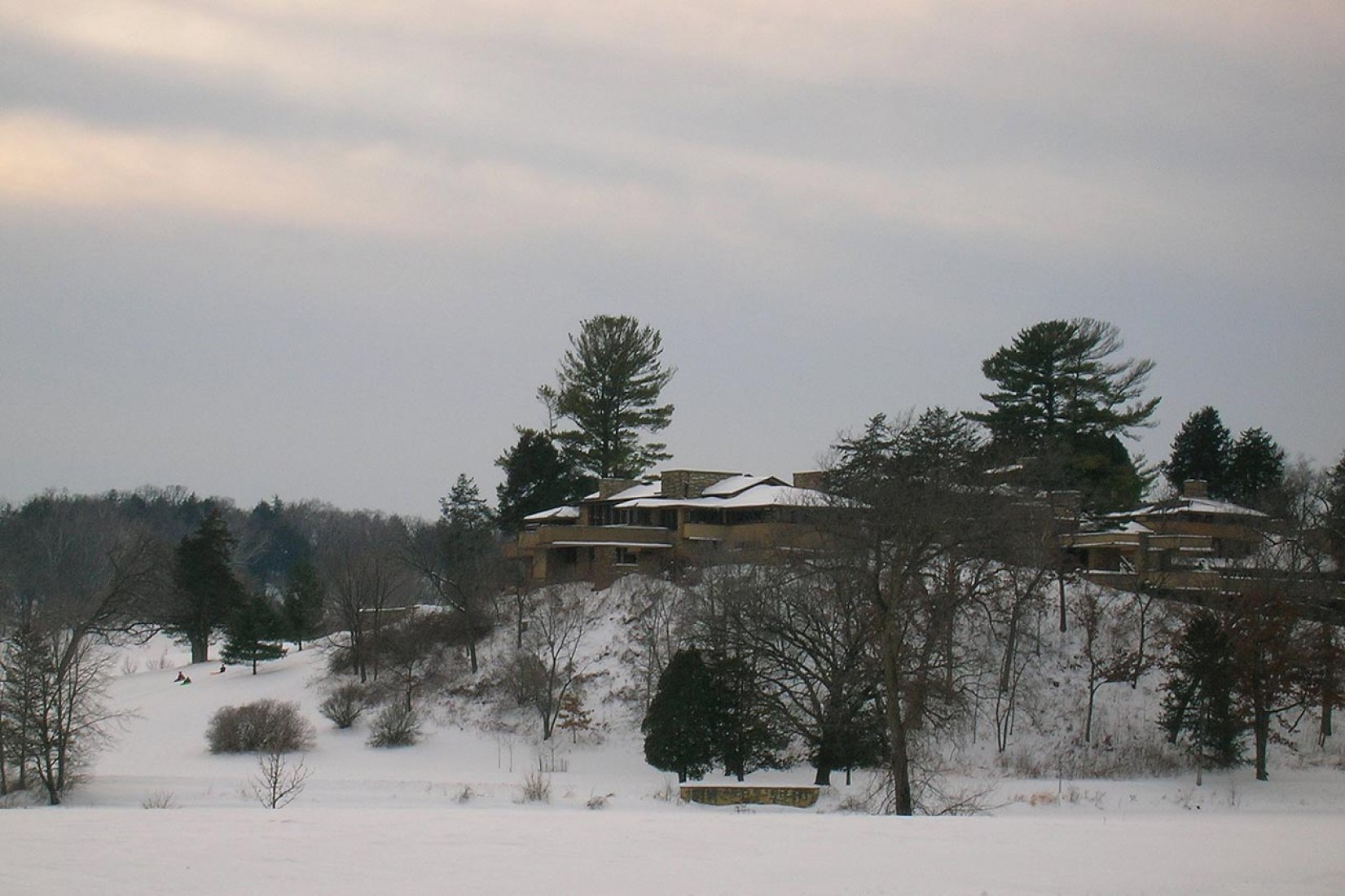 Winter at Taliesin, Home Spring Green Wisconsin, by Frank Lloyd Wright. 1911.