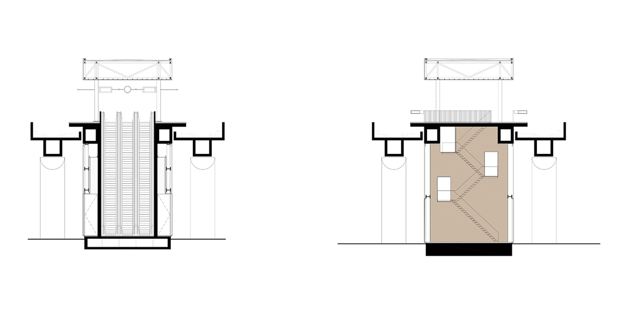 Cross sections. Kraaiennest, Metro Station by Maccreanor Lavington.  transversales. Kraaiennest, Estación de Metro por Maccreanor Lavington.