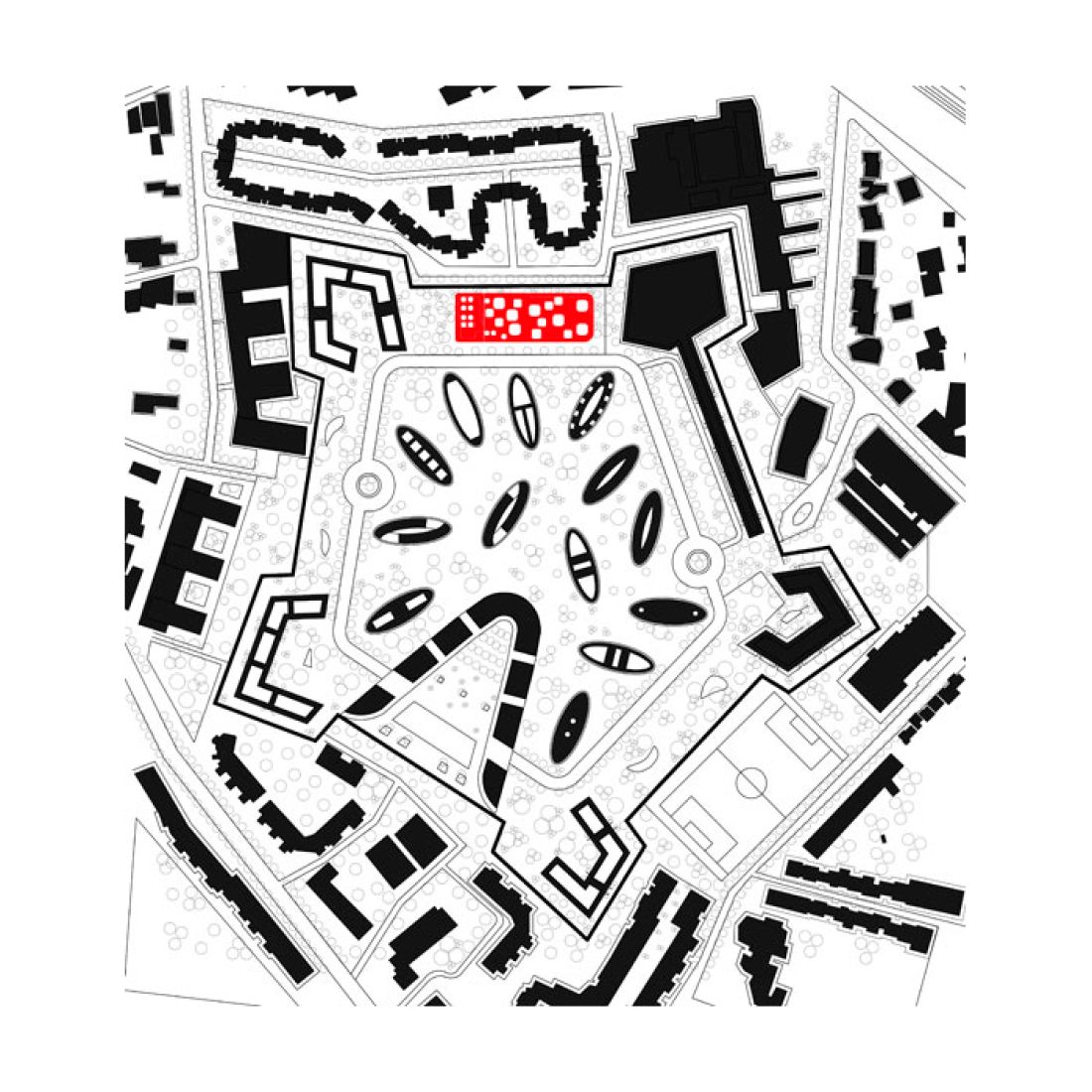 Plano de situación. Piscina Feng Shui de Mikou Studio.