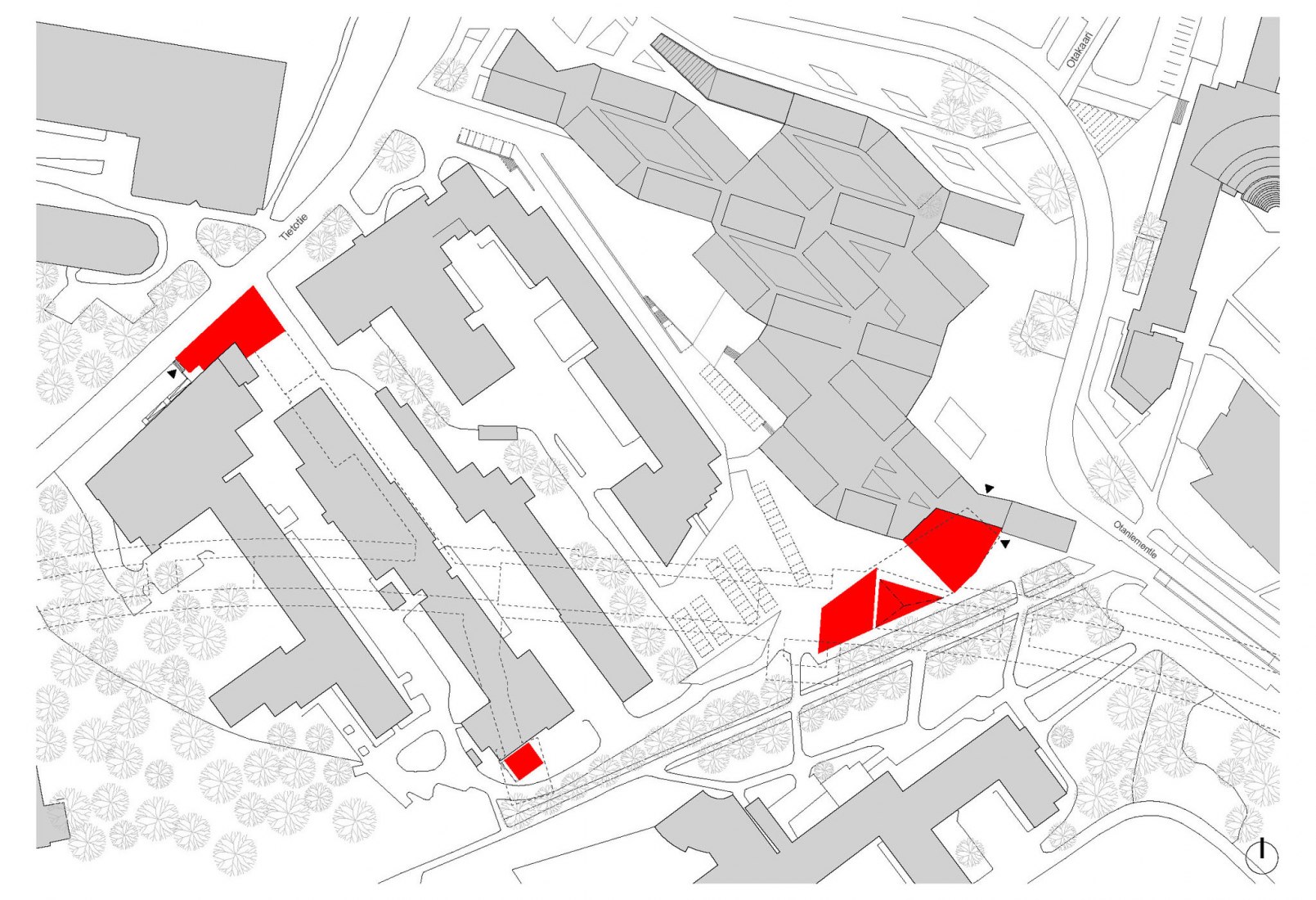 Site plan. Aalto University Metro Station by ALA Architects + Esa Piironen Architects.