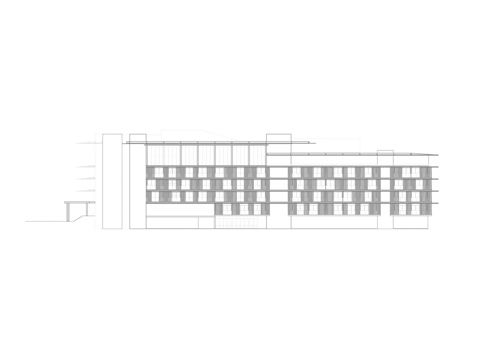 Alzado. Rehabilitación del Dor-Shada Resort por ACA Architects.