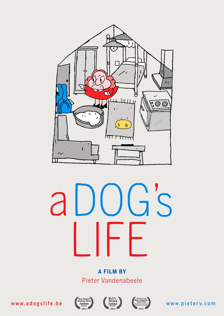 Póster del video "A Dog's Life" por Pieter Vandeabeele.
