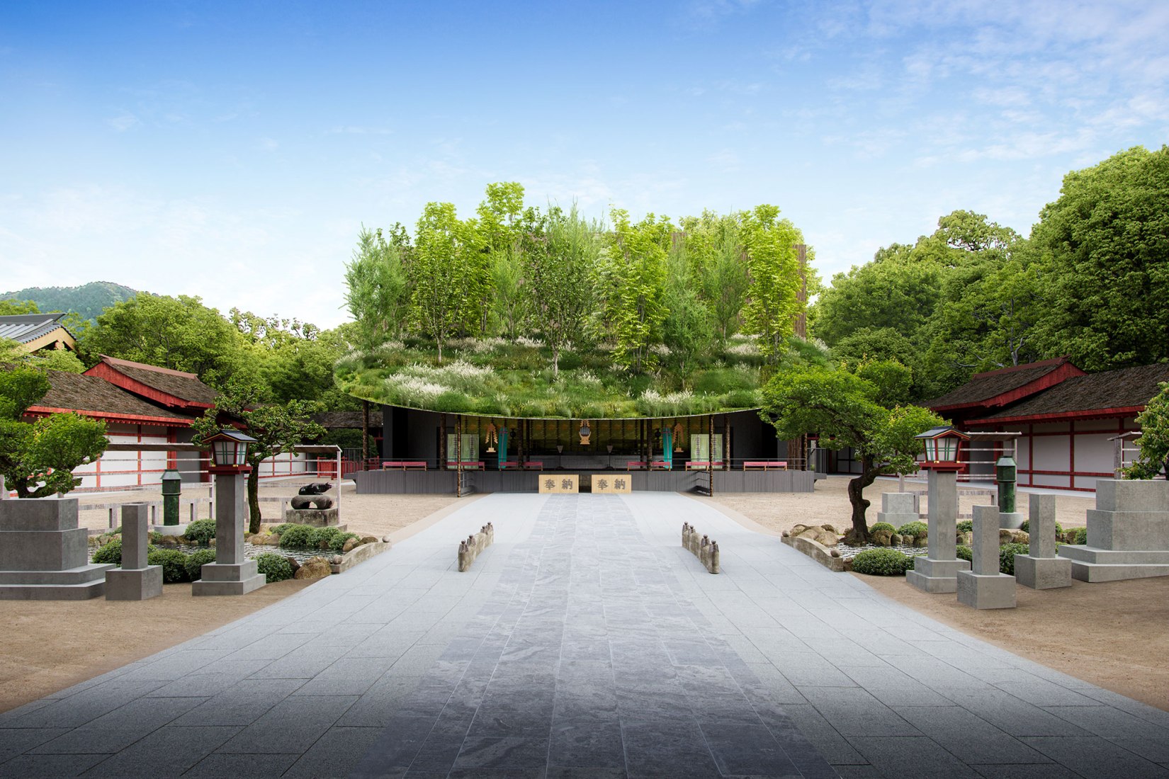 Temporary Hall For Dazaifu Tenmangu by Sou Fujimoto. Photograph by SFA.