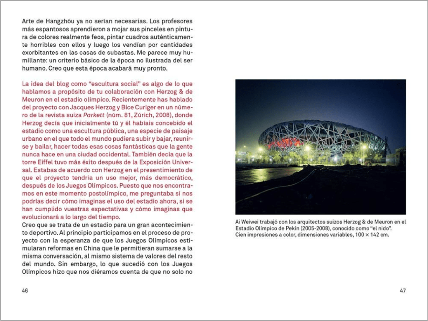Interior pages. Ai Weiwei. Conversaciones. Ed. Gustavo Gili.